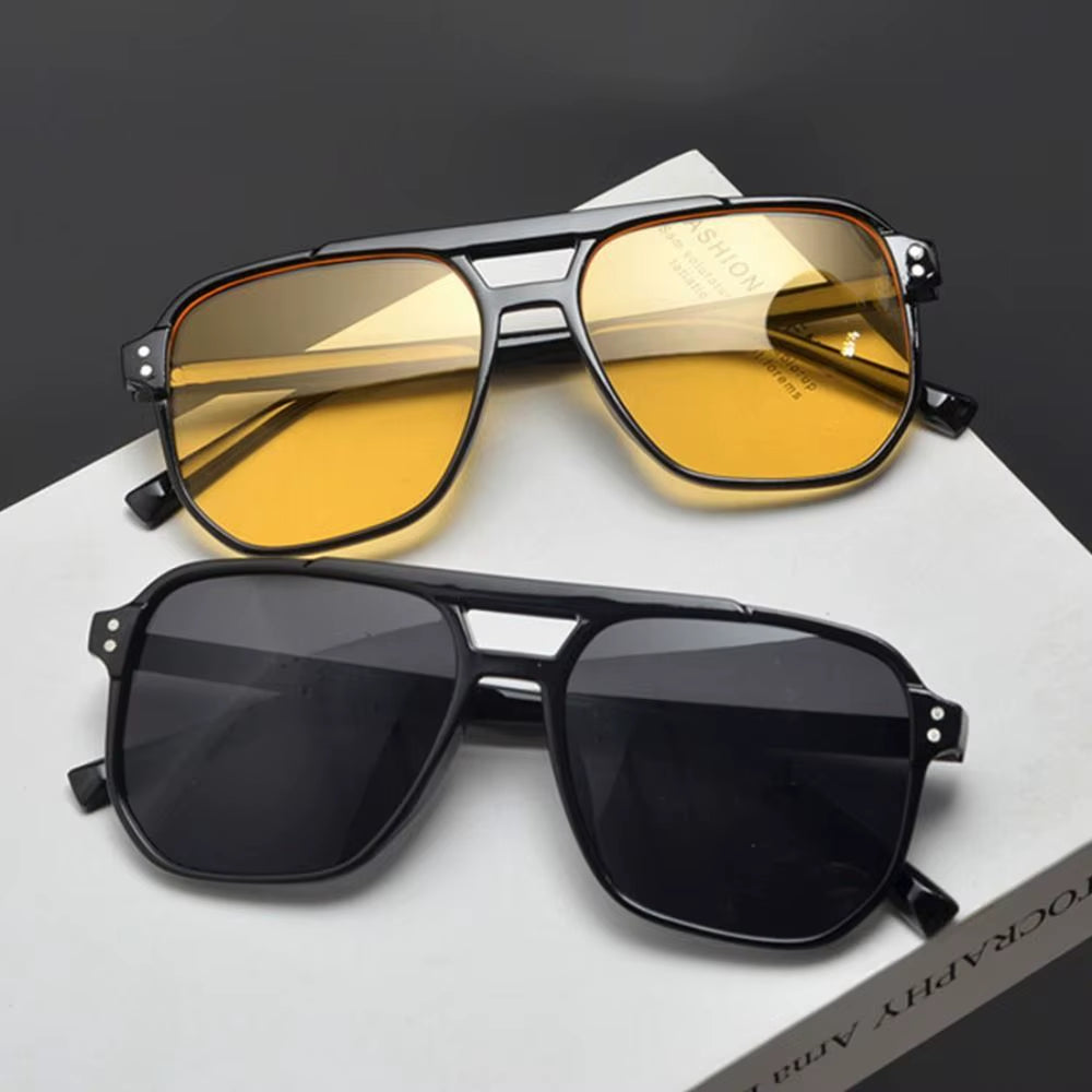 Punk Square Frame Sunglasses Anti-Uv Retro Sunglasses Beach Eye Protection Black Shades Glasses for Women Men Travel Accessories