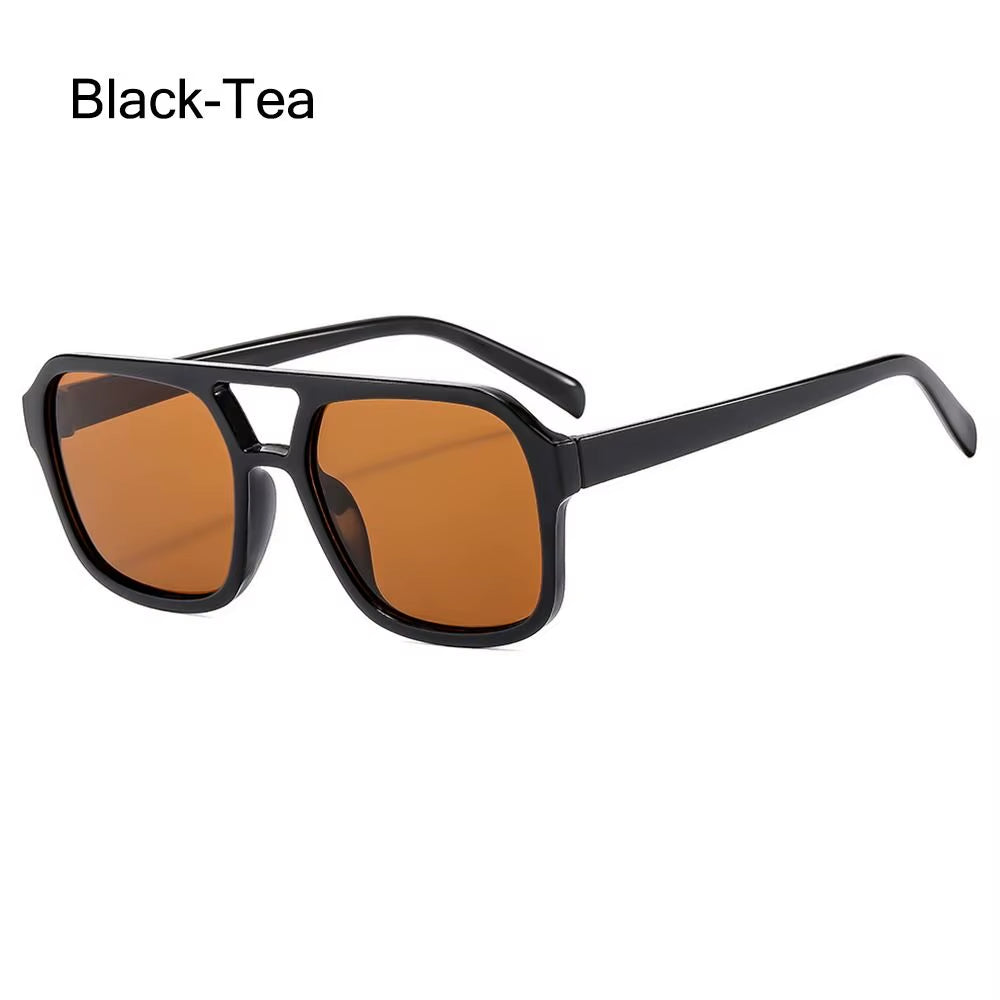 Punk Square Frame Sunglasses Anti-Uv Retro Sunglasses Beach Eye Protection Black Shades Glasses for Women Men Travel Accessories