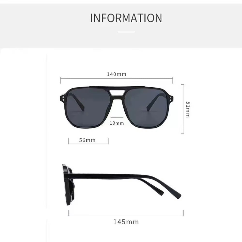 Punk Square Frame Sunglasses Anti-Uv Retro Sunglasses Beach Eye Protection Black Shades Glasses for Women Men Travel Accessories