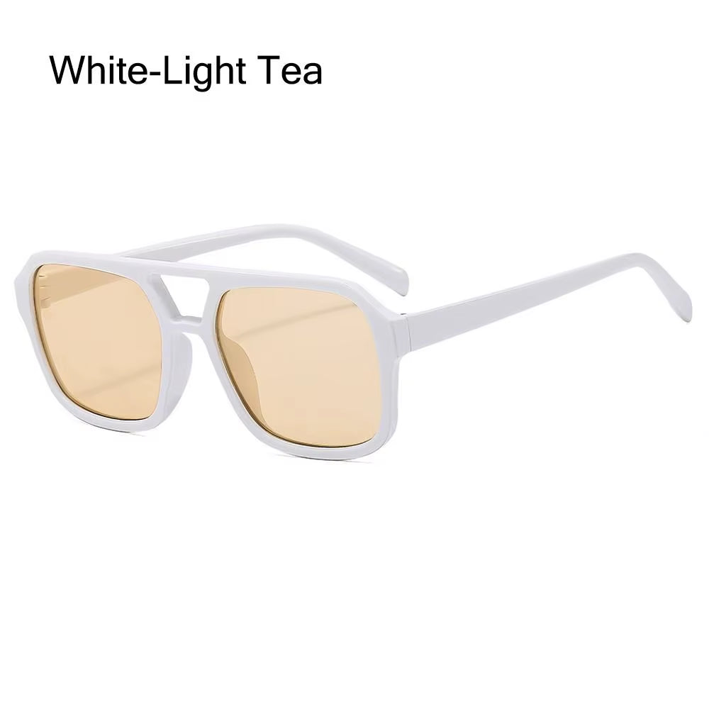 Punk Square Frame Sunglasses Anti-Uv Retro Sunglasses Beach Eye Protection Black Shades Glasses for Women Men Travel Accessories