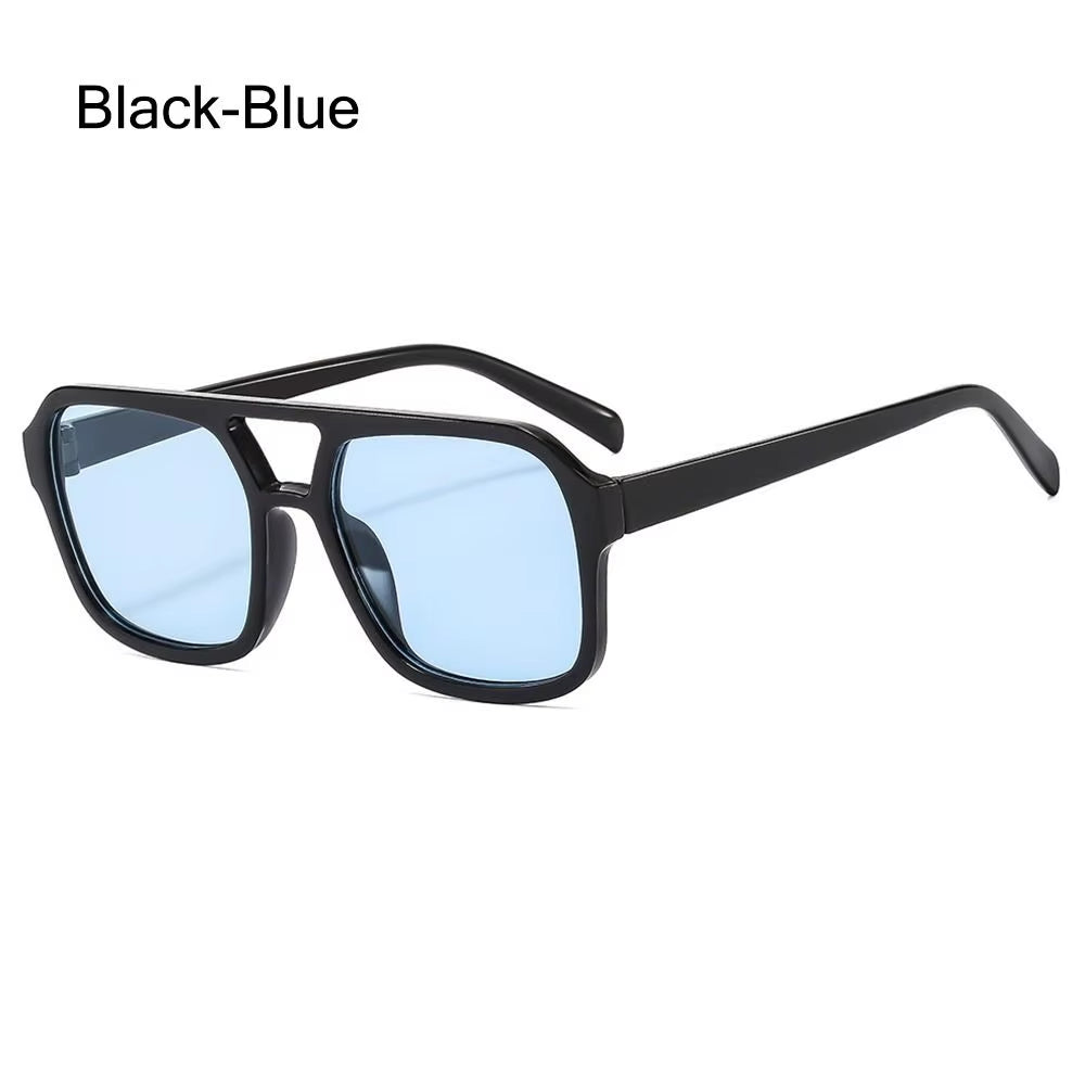 Punk Square Frame Sunglasses Anti-Uv Retro Sunglasses Beach Eye Protection Black Shades Glasses for Women Men Travel Accessories