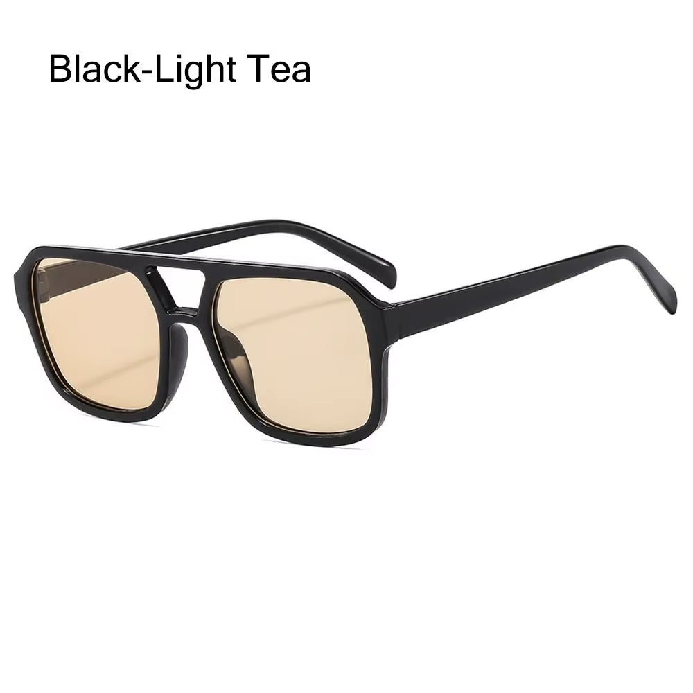 Punk Square Frame Sunglasses Anti-Uv Retro Sunglasses Beach Eye Protection Black Shades Glasses for Women Men Travel Accessories