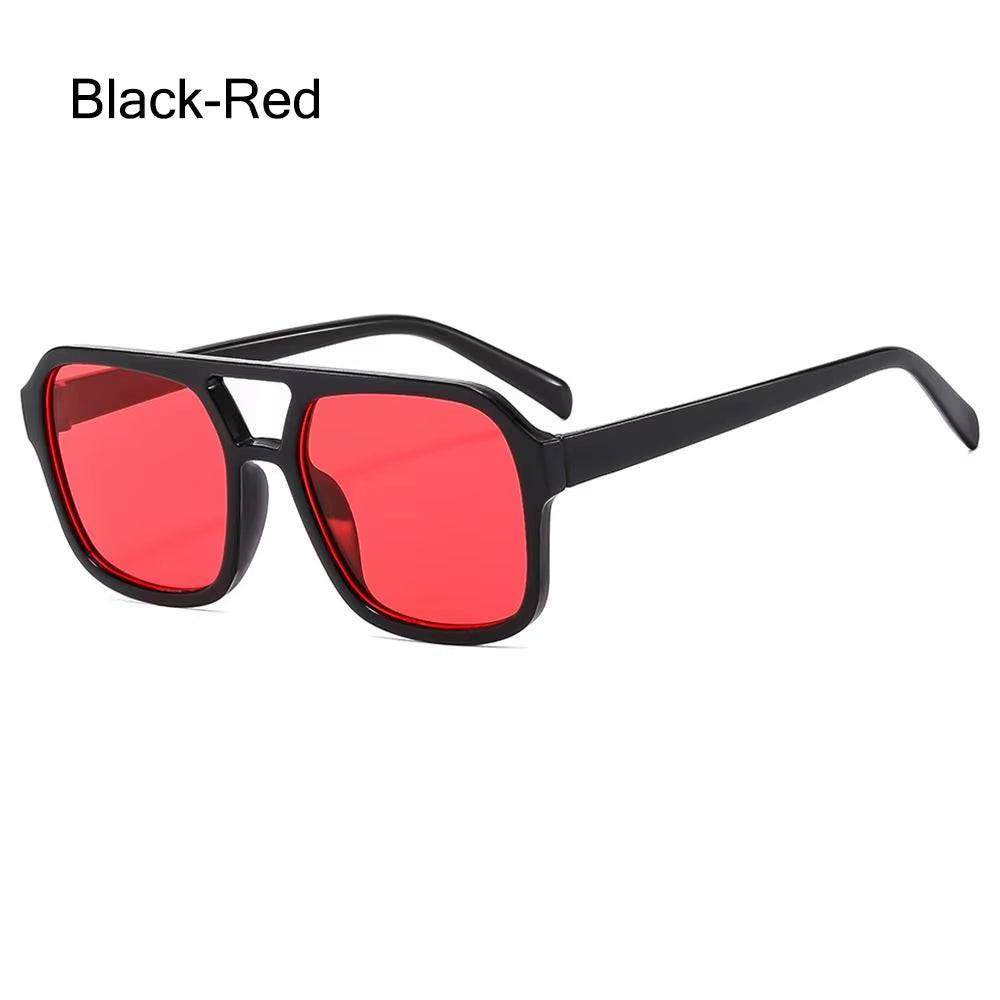 Punk Square Frame Sunglasses Anti-Uv Retro Sunglasses Beach Eye Protection Black Shades Glasses for Women Men Travel Accessories