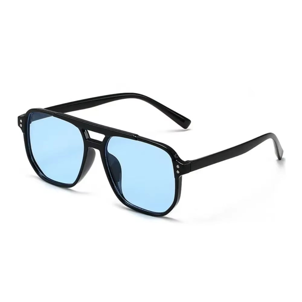 Punk Square Frame Sunglasses Anti-Uv Retro Sunglasses Beach Eye Protection Black Shades Glasses for Women Men Travel Accessories