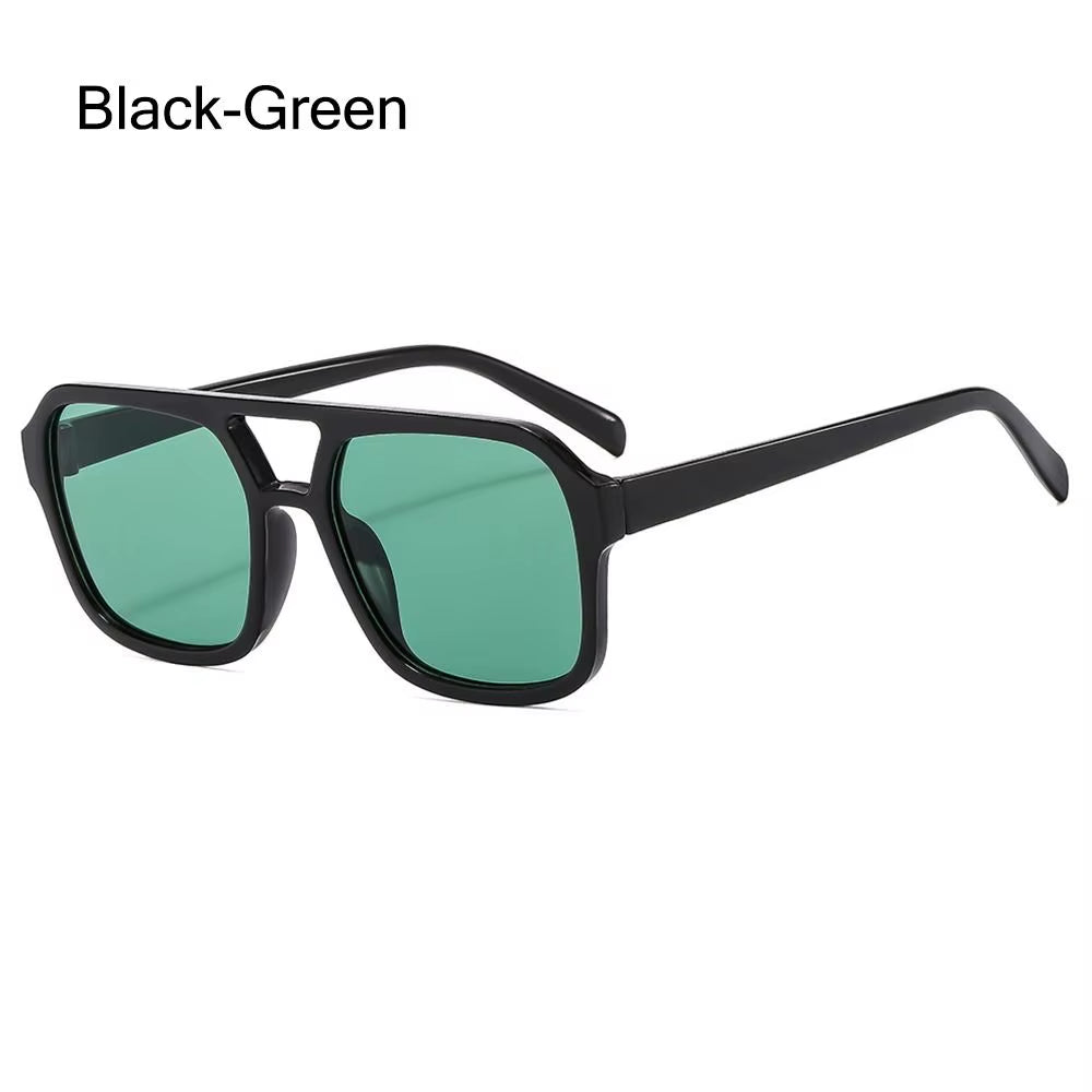Punk Square Frame Sunglasses Anti-Uv Retro Sunglasses Beach Eye Protection Black Shades Glasses for Women Men Travel Accessories