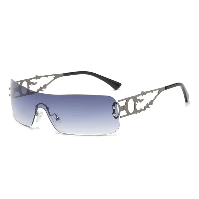 New Punk One Piece Sunglasses Women 2000'S Brand Designer Sun Glasses Y2K Wrap around Sunshade Eyeglasses Men Eyewear Goggles