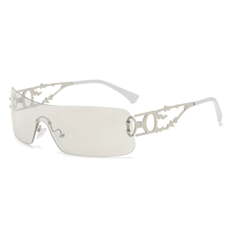 New Punk One Piece Sunglasses Women 2000'S Brand Designer Sun Glasses Y2K Wrap around Sunshade Eyeglasses Men Eyewear Goggles