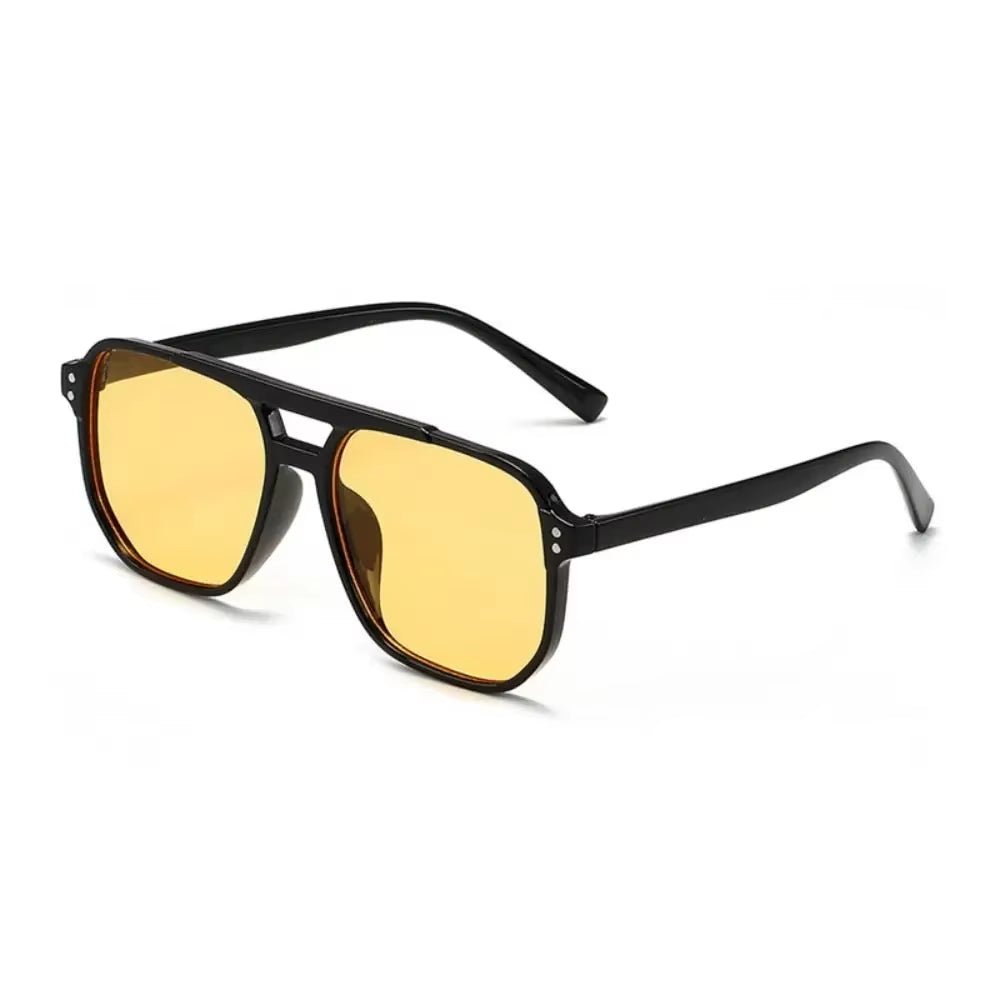 Punk Square Frame Sunglasses Anti-Uv Retro Sunglasses Beach Eye Protection Black Shades Glasses for Women Men Travel Accessories